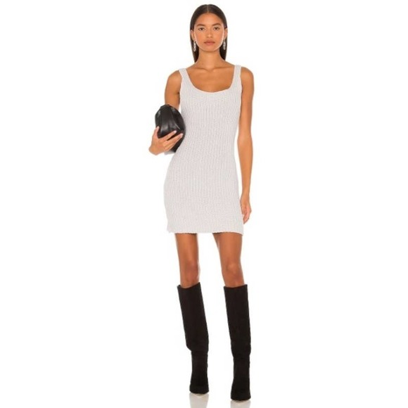 RtA Cotton Scoop Neck Sleeveless Tank Mini Knit Shift Jady Dress Gray Sz Medium - Picture 1 of 5